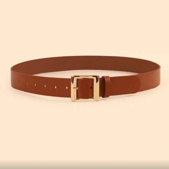 3 Vegan Leather high waist belts dress gold hardware - Picture 5 of 15